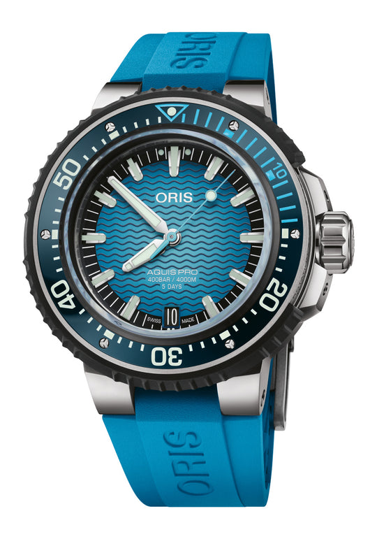 Aquis Pro 4000M Watch - Rubber Strap, Blue Dial, 49.50 mm