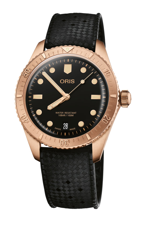 Divers Sixty-Five Date Watch - Bronze Case, Black Dial, 38.00 mm