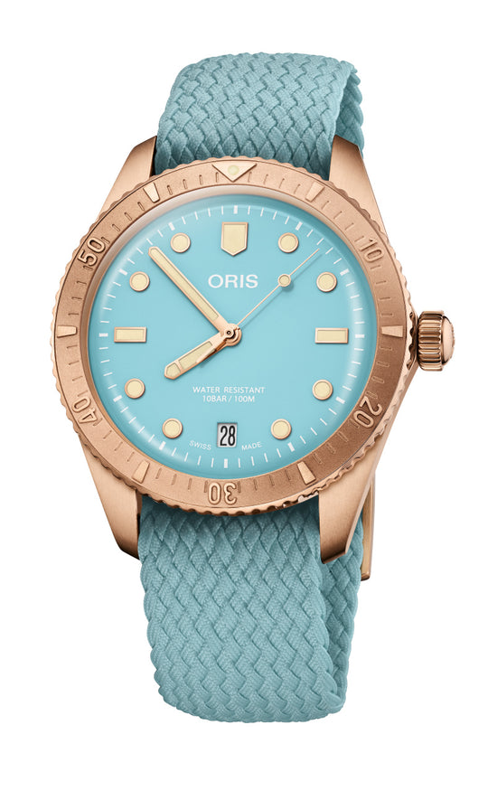 Divers Sixty-Five Cotton Candy - Perlon Strap, Blue Dial, 38.00 mm