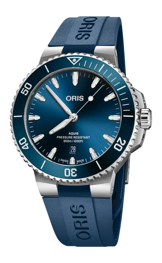 Aquis Date Watch - Rubber, Blue Dial, 43.50 mm