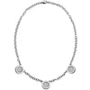 BVLGARI white gold necklace with pavé diamond stations front view