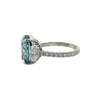 blue zircon ring side profile platinum diamond band