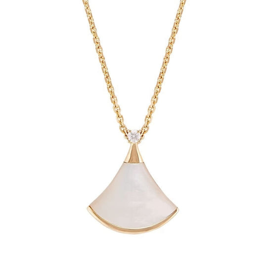 BVLGARI Diva’s Dream Mother of Pearl Diamond Pendant Necklace 18K Rose Gold