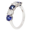 Round Sapphire and Diamond Platinum Band The Gleim Collection