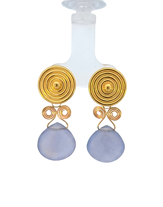 Interchangeable Coiled Gold Earrings