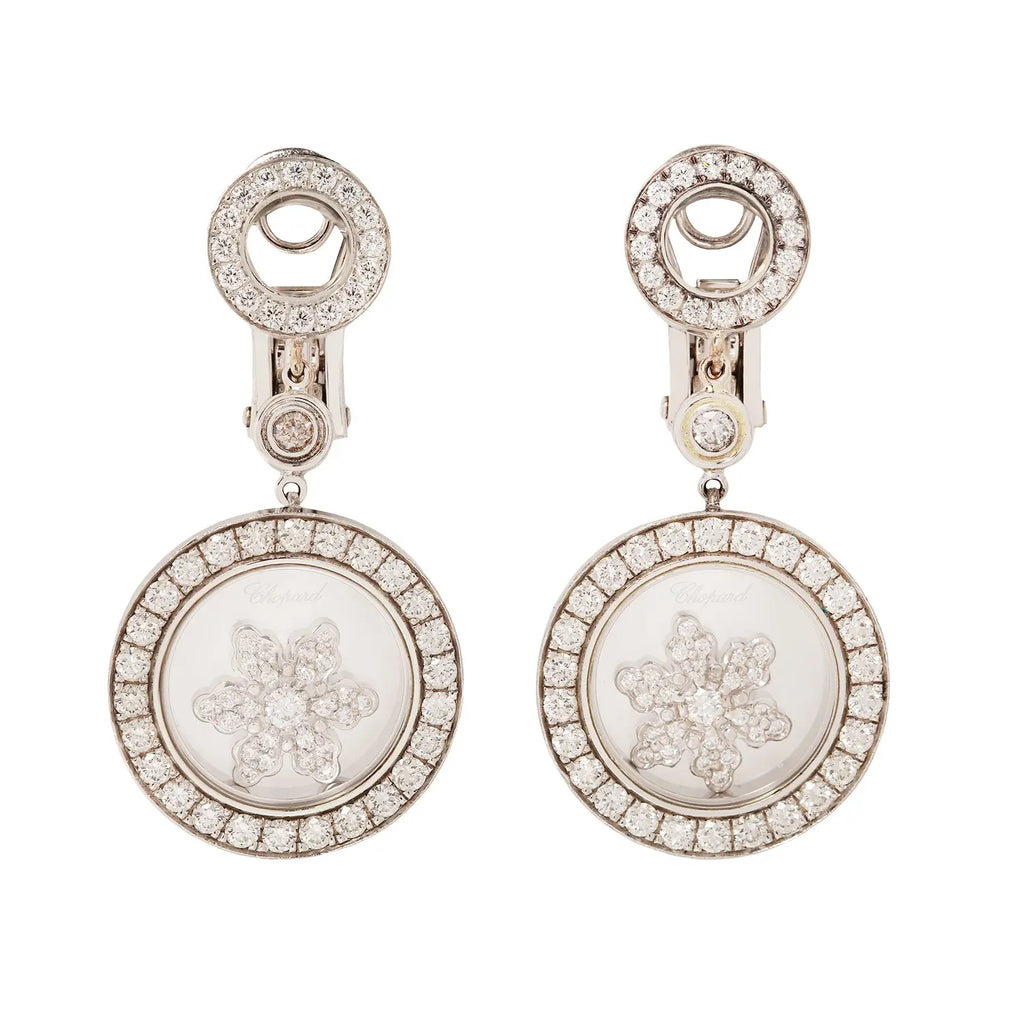 CHOPARD 'Happy Diamonds' Dancing Snowflake Necklace Estate Collection