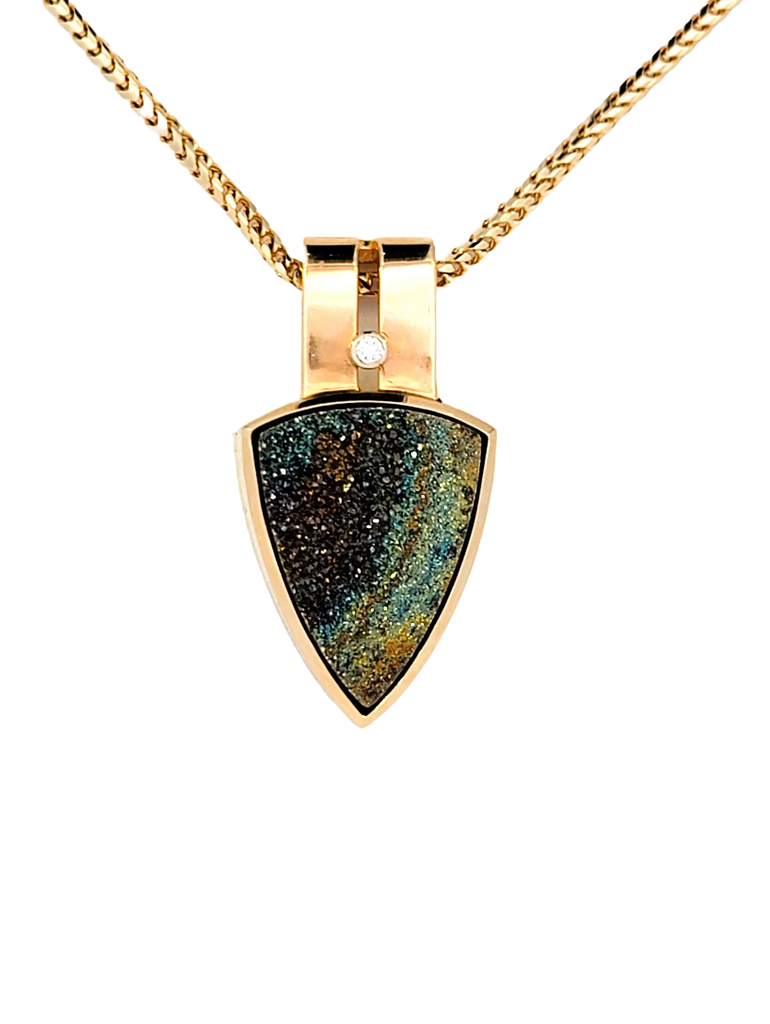 Arrowhead Druzy Gold Bezel Necklace Estate Collection