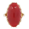 Large Oxblood Coral Cabochon Ring Estate Collection
