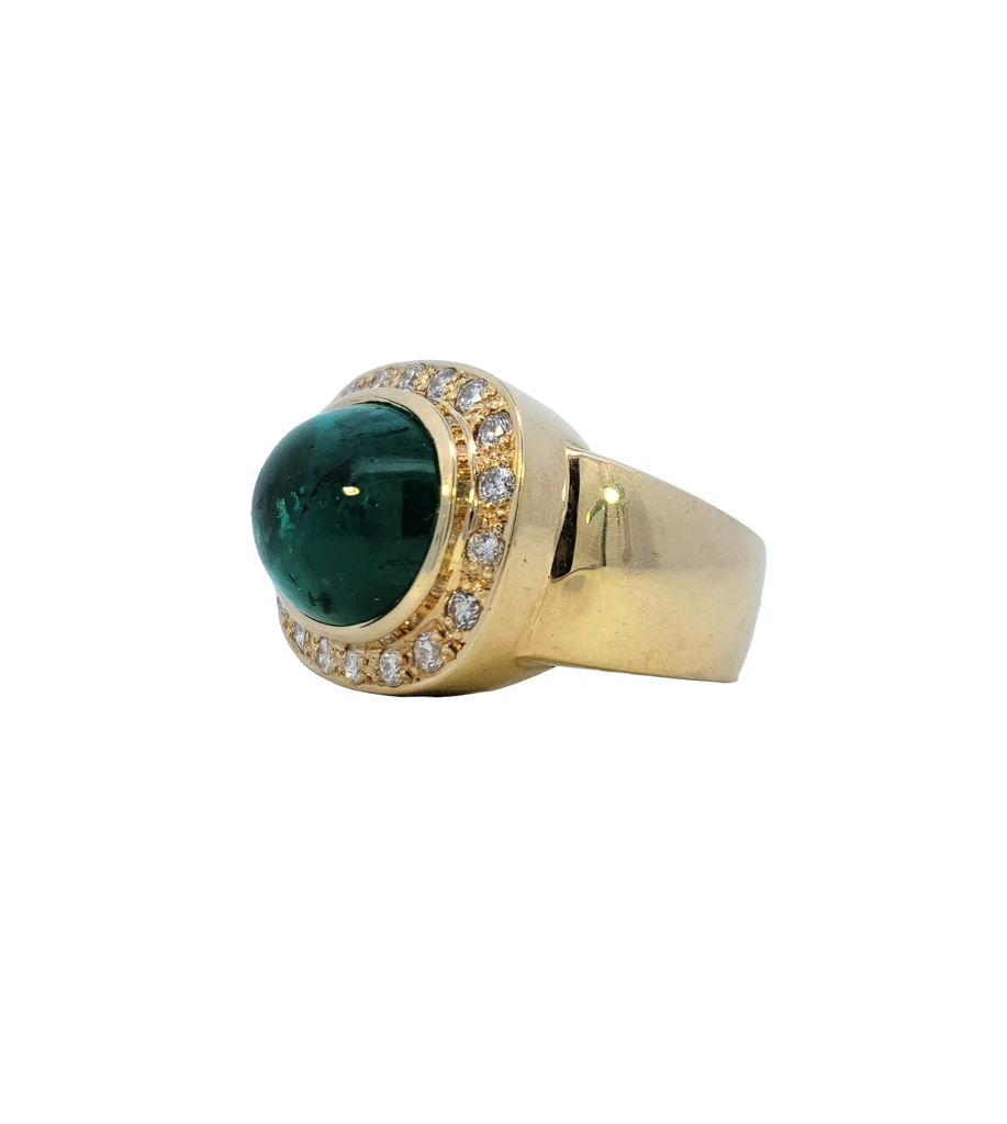 Green Tourmaline and Diamond Ring Estate Collection