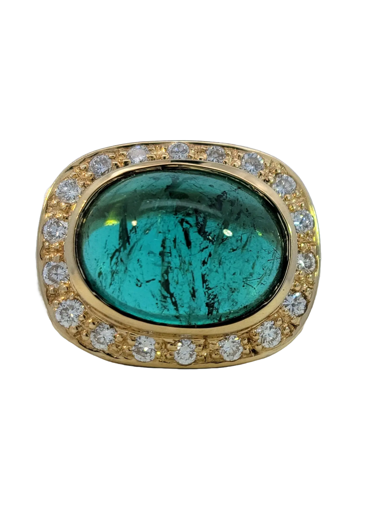 Green Tourmaline and Diamond Ring Estate Collection