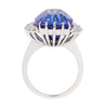 Cushion-cut Tanzanite with Semi-Diamond Halo Cocktail Ring Estate Collection