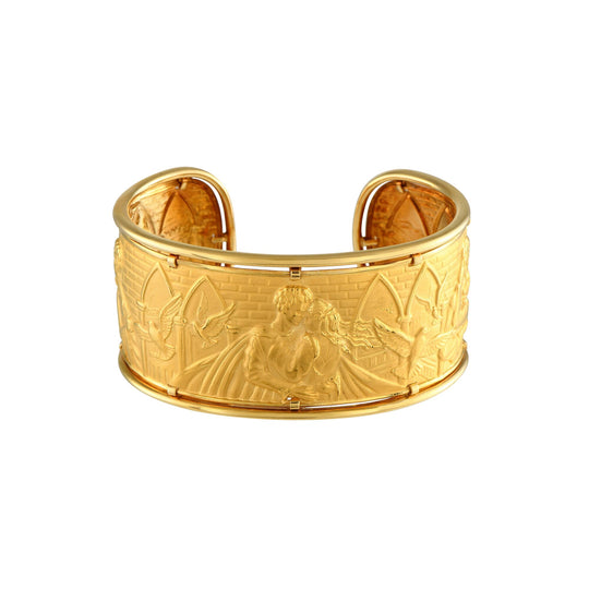 CARRERA Y CARERRA 18K Yellow Gold Romeo and Juliet Repoussé Cuff Bracelet