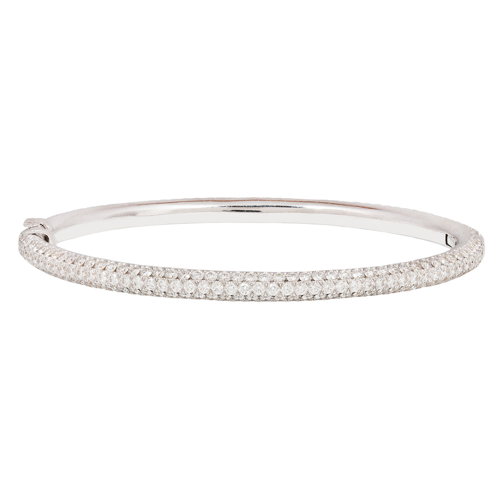 Handmade Diamond Pavé Hinged Bangle Bracelet The Gleim Collection