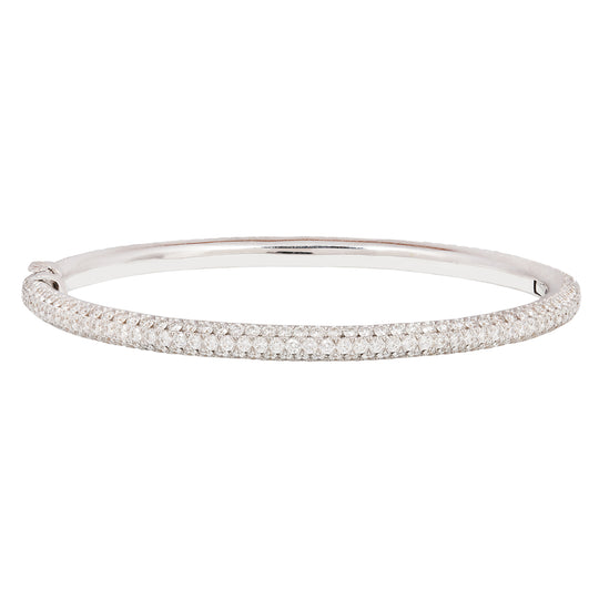Handmade Diamond Pavé Hinged Bangle Bracelet