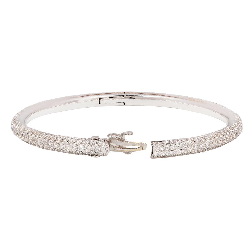 Handmade Diamond Pavé Hinged Bangle Bracelet The Gleim Collection