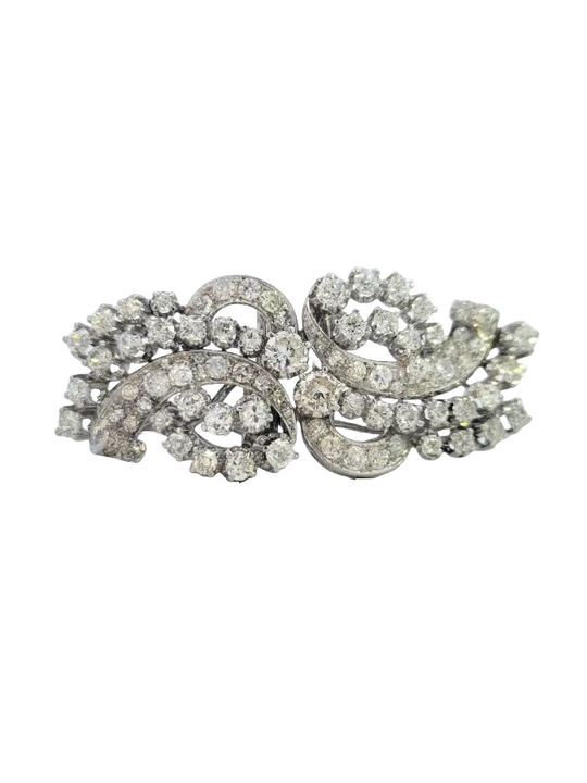 Art Deco Diamond Double Clip and Brooch