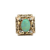 estate opal diamond ring 14k yellow gold oval cabochon opal