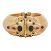 Elaborate Gold and Tourmaline Vintage Bone and Tourmaline Hinge Bracelet Estate Collection