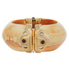 Elaborate Gold and Tourmaline Vintage Bone and Tourmaline Hinge Bracelet Estate Collection