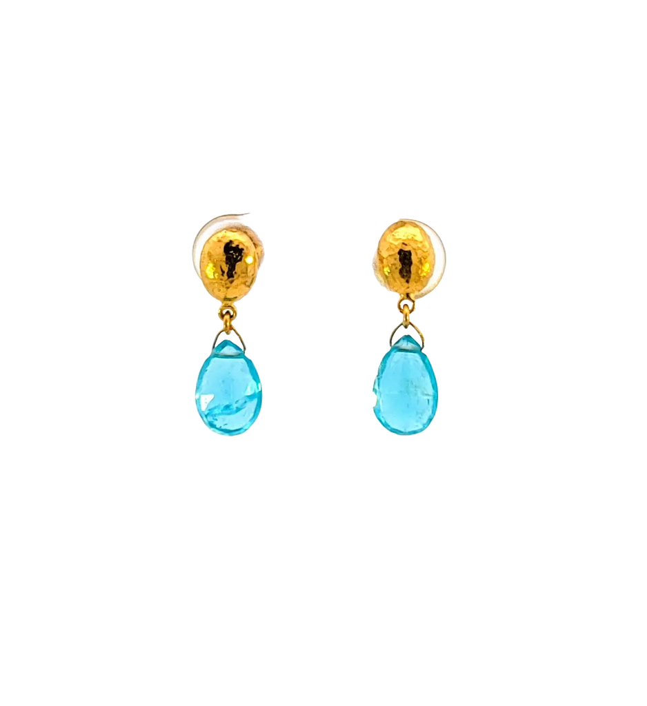 Gurhan Blue Tourmaline and Gold Drop Earrings