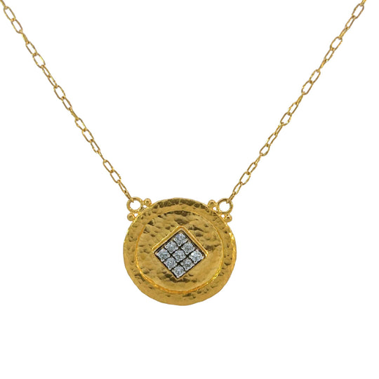 GURHAN 22K Yellow Gold Hammered Diamond Necklace, 18.0 Inches