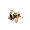honeybee brooch side view onyx pearl striped body detail