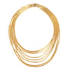 Full view of Italian 18K gold multi-strand necklace adjustable from 16 to 21 inches.