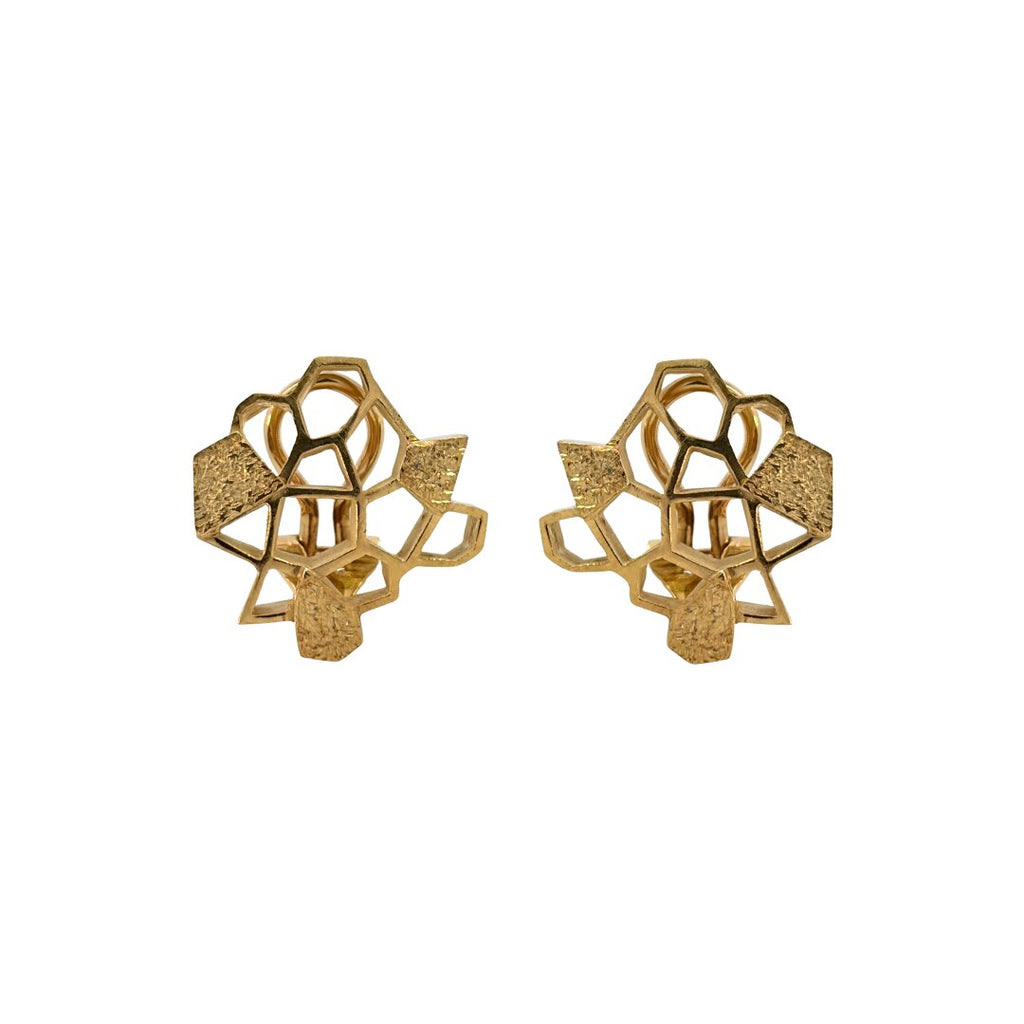 john donald honeycomb gold earrings tecla london clip