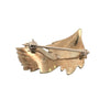 gold leaf brooch back high polish handmade detail