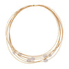 Marco Bicego 18K gold multi-strand necklace with 7 diamond pavé stations, 1.50 CTW, and a 16” shortest strand.