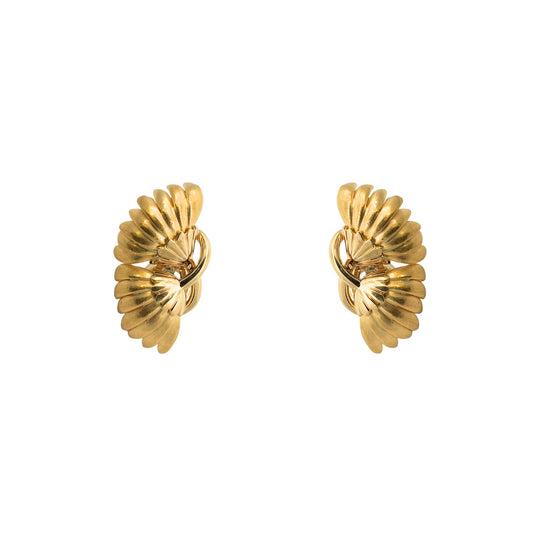MARK PATTERSON 18K Yellow Gold Lotus Blossom Clip Earrings