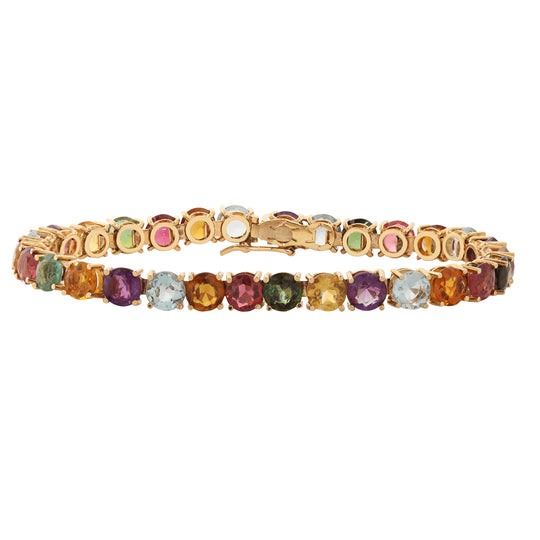 Multi-Colored Gemstone Tennis Bracelet