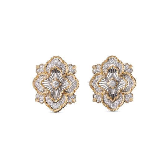 OPERA Tulle Diamond White Yellow Gold Premium Earrings