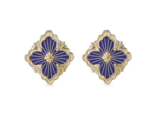 Opera Tulle Blue Enamel Medium Motif Earrings