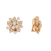Yellow gold diamond flower earrings with side profile shown