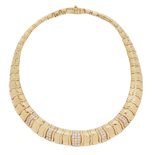 PIAGET 'Tanagra' Diamond Yellow Gold Choker Necklace