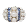 Bombe Pearl and Sapphire Cocktail Ring Estate Collection