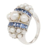 Bombe Pearl and Sapphire Cocktail Ring Estate Collection