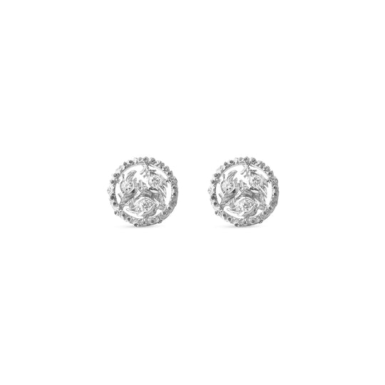 RAMAGE White Gold Diamond Button Earrings