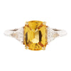 Yellow Cushion Sapphire and Trillion Diamond Ring by Tiffany & Co. Gleim the Jeweler
