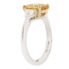 Yellow Cushion Sapphire and Trillion Diamond Ring by Tiffany & Co. Gleim the Jeweler