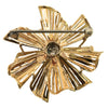 Back view of 15K yellow gold sapphire starburst brooch with pin clasp