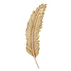  Large yellow gold realistic feather brooch with rose gold spine