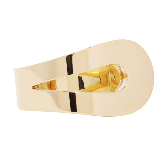 CARTIER 18k Yellow Gold Hinged Bangle – Sculptural Loop Design