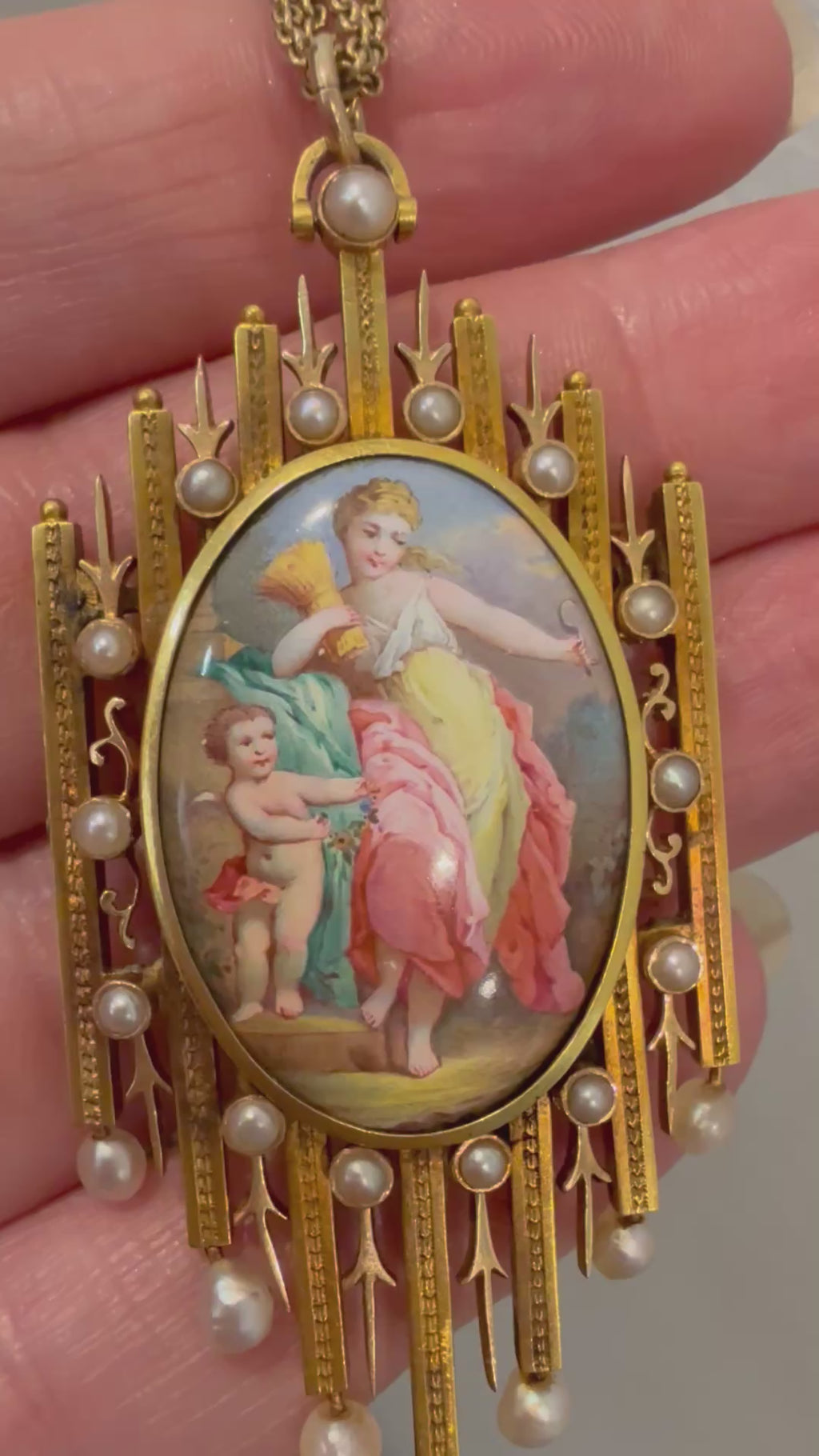 Victorian Porcelain Pendant Depicting Demeter