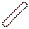 Victorian-inspired bar-set necklace with thirty oval rhodolite garnets in 14k yellow gold.