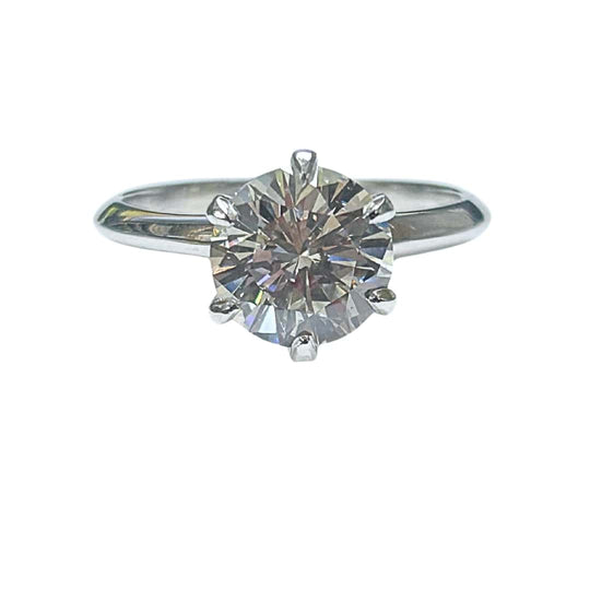 TIFFANY & CO. 2.41ct I/VS2 Diamond Engagement Ring – Platinum Six-Prong Setting