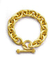 Heavy Oval Link Hammered Gold Bracelet Elizabeth Locke Collection