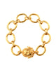 Oval Link Hammered Gold Bracelet with  Bee Clasp Elizabeth Locke Collection