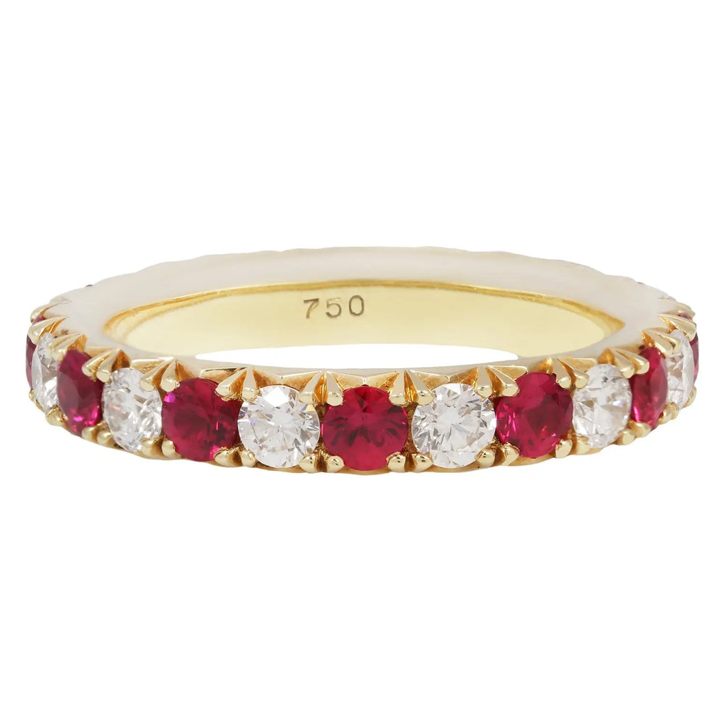 Alternating Round Ruby and Diamond Band The Gleim Collection